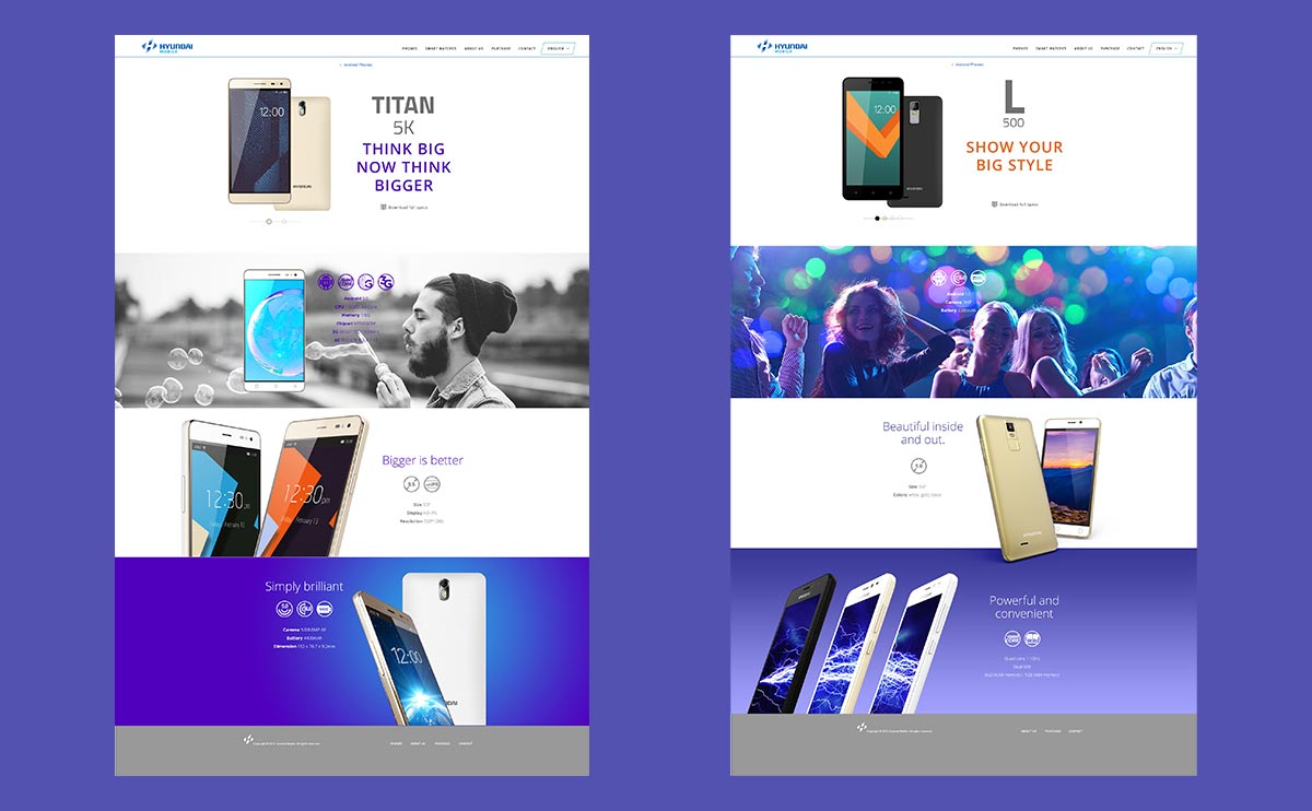 Interior product pages – Cellphones